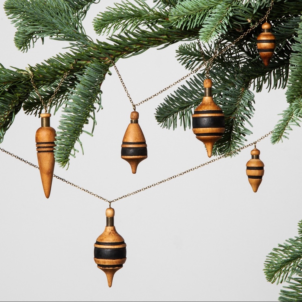 Hearth & Hand wood ornament garland w/ Magnolia